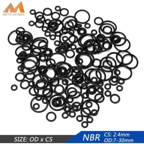 20pcs NBR Nitrile Rubber Sealing O-ring Gasket Replacement Seal O ring OD7mm-30mm CS2.4mm Black Ring Washer DIY Accessories S65