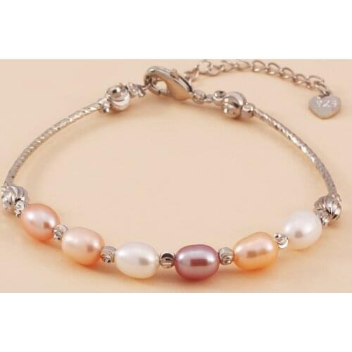 Women Bracelet Pearl Bracelet Natural Pearl Three Color Winding Style Beaded Style Pearl Bracelet Surprise Gift for Girlfriend