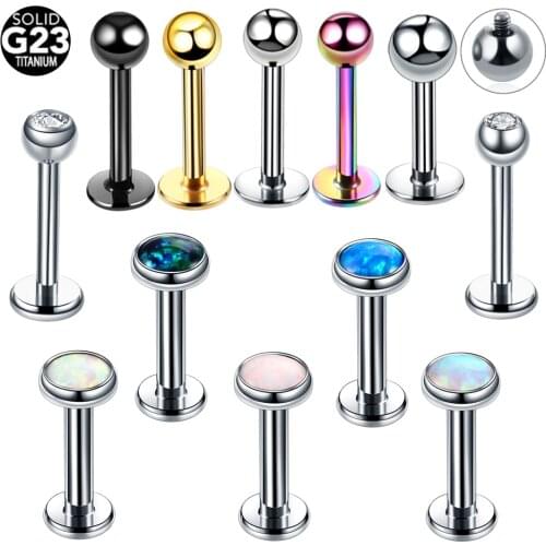 1PC ASTM-F136 Titanium Tragus Piercings Labret Stud Lip Rings Piercing Oreja Cartilage Earring 14G 16G Labret Body Jewelry