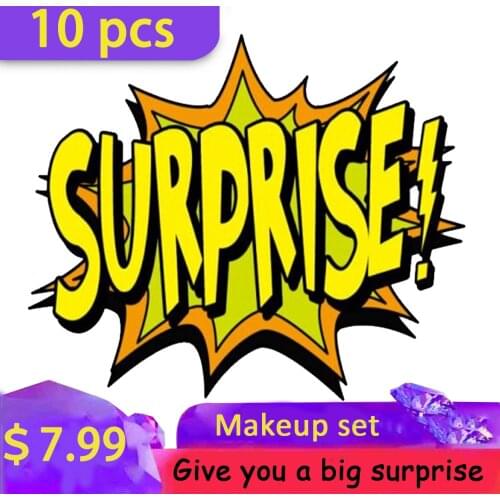 MakeUp Lucky 10pcs brand Bag Make up Cosmetics Kit Eyeshadow LipStick Eyebrow Pencil Sent Randomly make up set de maquillaje