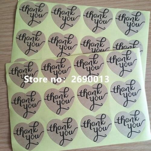 150pcs/lot Brown seal sticker " Thank You" Kawaii heart adhesive stickers for homemade bakery&gift zakka packaging