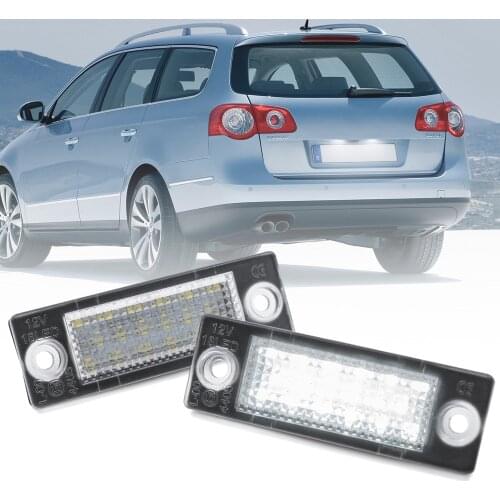 2pcs LED License Number Plate Light Canbus For VW Transporter T5 Caddy MK3 Touran Golf MK5 Jetta MK3 Passat 3C B6 3B B5