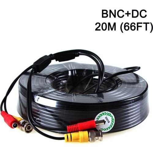 20M CCTV Cable 66FT BNC& DC BNC Video Power Cable CCTV Accessories for Analog AHD CVI CCTV Surveillance Camera DVR Kit