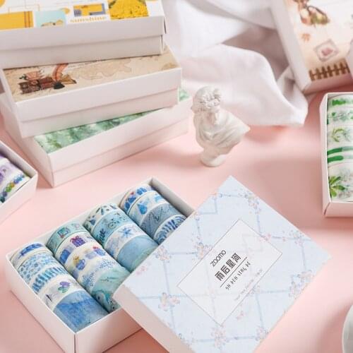 20pcs/box Color Life Vintage Washi Tape Set Flower Adhesive Masking Tapes Stickers Decoration for Diary Diy Scrapbooking F6413