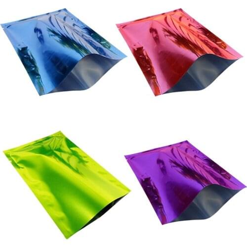 2000Pcs/Lot Glossy Aluminum Foil Open Top Vacuum Pouch Heat Seal Food Vacum Bag Matte Colored Mylar Foil Packing Sample Bags
