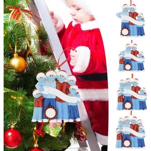 2020 Quarantine Christmas Ornament Personalized Christmas Survivors Family Ornament Christmas Mask Tree Party Decoration Gift