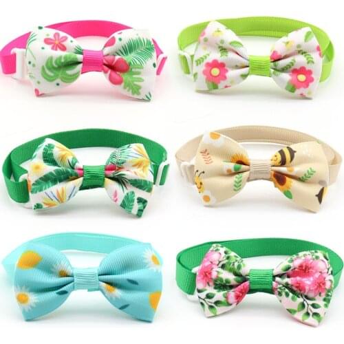 30/50 Pc New Pattern Summer Puppy Dog Bow Ties Necktie Handmade Bowknot For Small Medium Dog Bows Accessories Pet Supplies