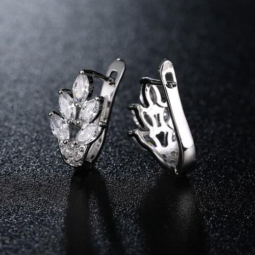 7 Color Zircon Wedding Stud Earrings Fashion Jewelry for Women Valentines Day Gift Lady Trenty Style Earrings Silver Colorful