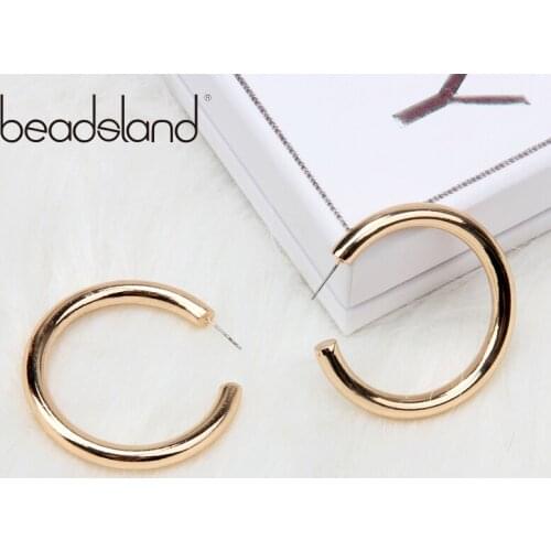 Beadsland Hoop Earrings Copper Electroplating Bright Gold Fashion Classic For Women Girls Dancing Party Hot Sell Gift 40017