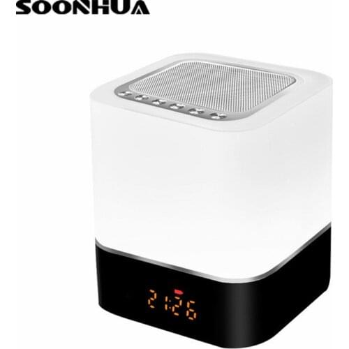 SOONHUA Bluetooth Speaker Mini Wireless Loudspeaker Support TF USB Subwoofer Stereo Music Player 7 Color Night Light Desk Lamp
