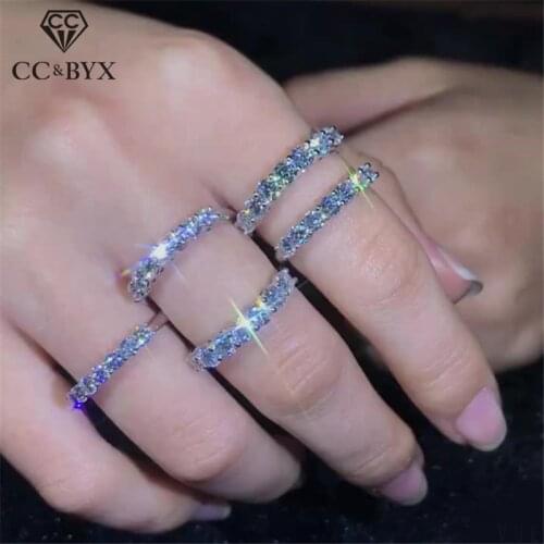 CC Wedding Rings For Women Silver Bridal Engagement Fashion Jewelry Cubic Zirconia Ring Ladies Accessories Drop Shipping CC1565