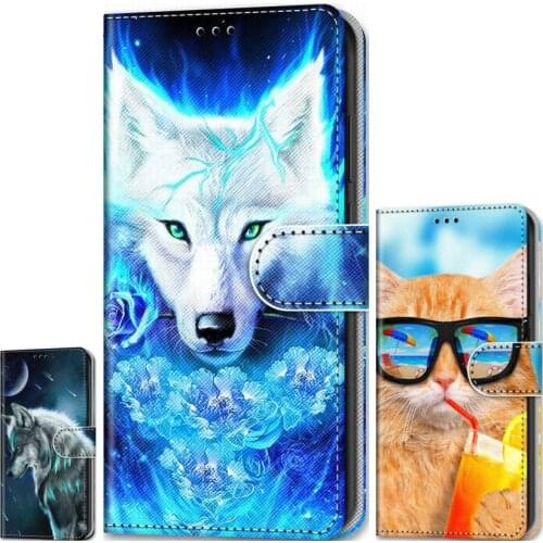 Lion Wolf Tiger Boy Flip Phone Case For Redmi GO 3S 4A 4X 5A 5 Plus 6A 6 Pro Redmi Note 8T 8 7 6 5 4 3 Cat Dog Girl Wallet P08F