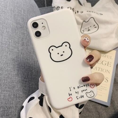 Retro bear diary art Stick figure Graffiti case For iPhone 11 Pro Max case Cute cover for iPhone XS Max XR X 7 8 Plus 7Plus Case