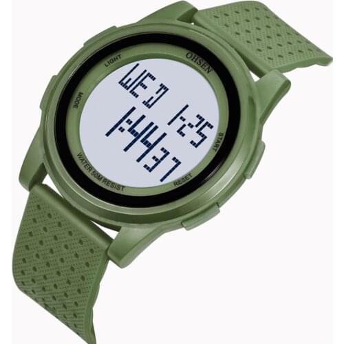 Digital Led Men Boy Watch Fashion Green Silicone Waterproof Sport Unisex Wristwatch reloj hombre Alarm Stopwatch Male Clock Gift