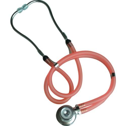 Double Dual Head Transparent Red Functional Professional Stethoscope High Quality Medical Estetoscopio