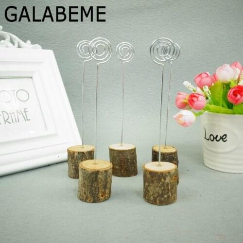 Galabeme 10PCS Wedding Wooden Place Card Holder with card Vintage Table Number Stands Wedding Decoration