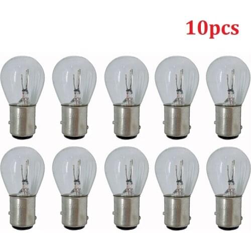 10pcs 1156 BA15S P21W signal light Car Indicator Light warm white amber red 12V Halogen Lamp Brake Reverse Lamp Parking Light