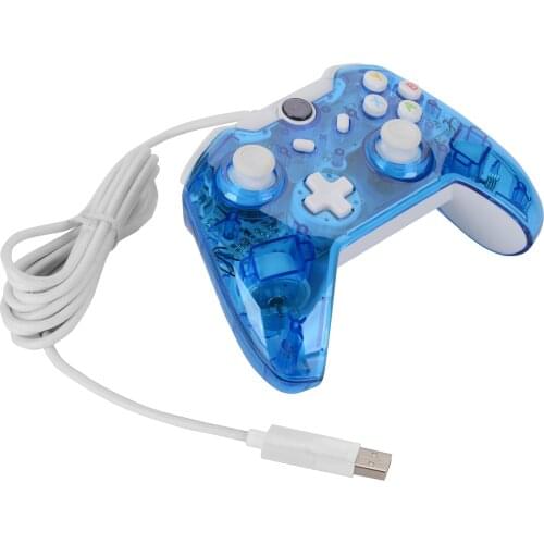 Pc Game Controller Wired USB Wired Vibration Function Gamepad With 7-Color LED Light Compatible For XBOX ONE Console