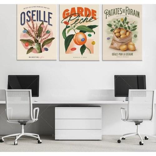 HD print retro art painting Oseille -Garde la pêche -Patates de forain-Poster wall art picture decoration