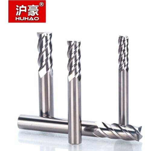 HUHAO 1PC HRC 65 Cermet 4 Flutes Spiral End Mill CNC High Wear Resistance Milling Cutter For Metal Steel Overall Cermet