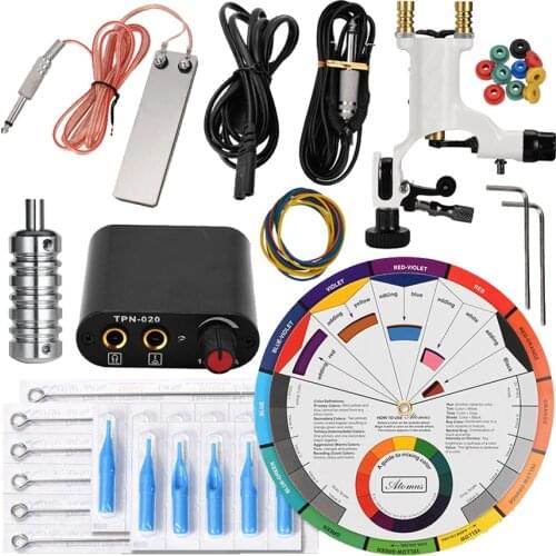 Tattoo Gun Grip Cartridge Needle Nozzles Power Supply Grommets Rubber Bands