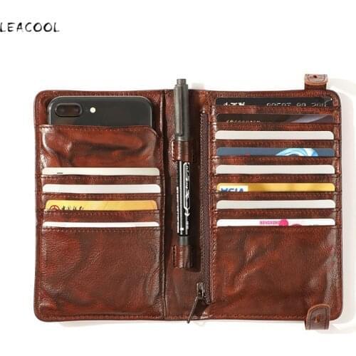 Genuine Leather Business Card Holder Wallet Passport Credit Card ID Holders Wallets Travel Cardholder Card Pack Clutch Bags