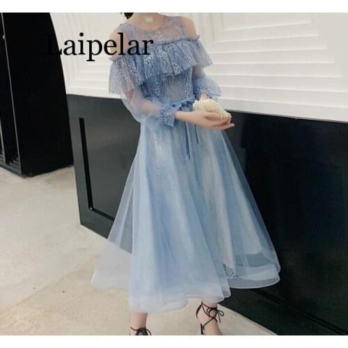 Laipelar Summer Dress Women Hollow Out Transparent Dress Casual Sleeve Beach Dress O Neck Vestido