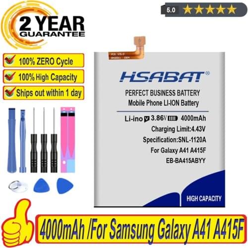 Top Brand 100% New 4000mAh EB-BA415ABYY Battery for Samsung Galaxy A41 A415F SM-A41 Batteries + free tools