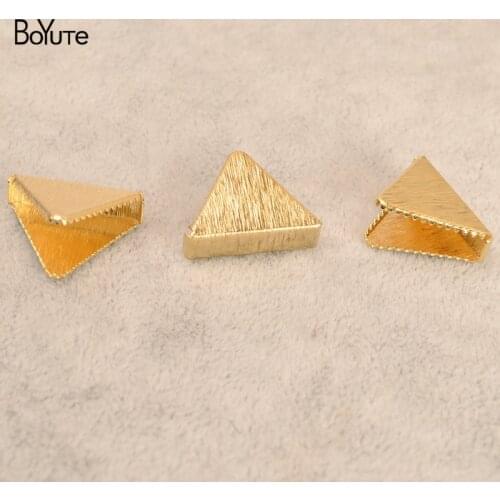 BoYuTe (100 Pieces/Lot) 20*15*5.5MM Metal Brass Brushed Triangle Clip, Buckles, Fasteners Diy Hand Made Jewelry Accessories