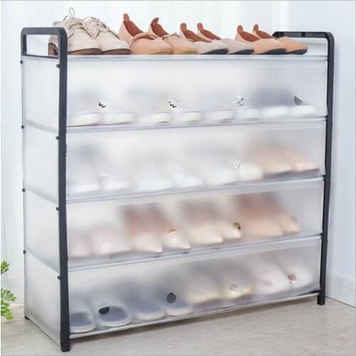 Multilayer steel tube assembly Dustproof shoe ark Storage space - saving shoe rack Simple storage frame