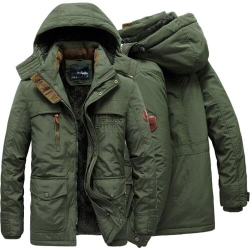 Thicken Warm Parkas Men Plus Size 5XL 6XL Hooded Military Winter Jacket Men Wool Liner Parka hombre Outwear Autumn Long Coat