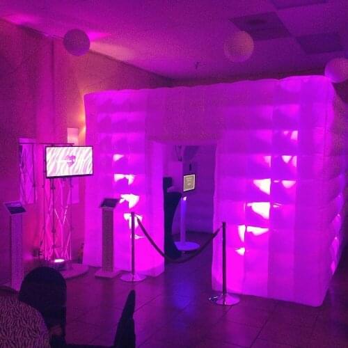 Stagerbooth Inflatable Portable Photo Booth Enclosure with 16 Colors LED Changing Lights Weddings Parties Promotions Advertising