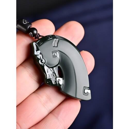 Natural Xinjiang hetian top brand black green jade pendant handcarved jade necklace men necklaces women pendants jade jewelry