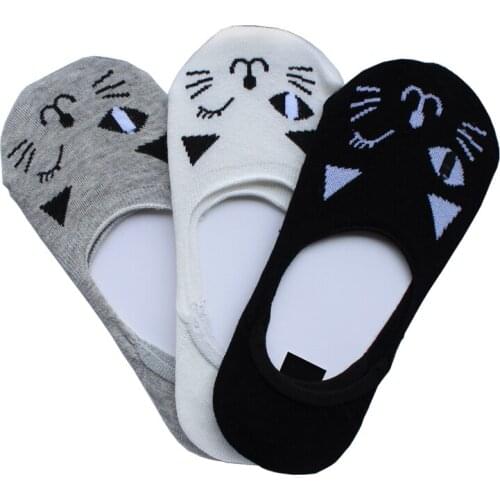 Sock Slippers Socks Of Cat Design Hidden Flat Boat Line Women Casual Invisible Ankle Low-Cut Sock Cute Design