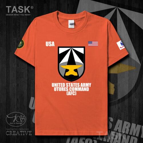 US Army Futures Command AFC new Tops t shirt Short sleeve country fans fitnes Tactical Military summer cotton Solid tee Casual