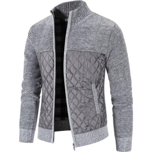 2020 New Autumn Winter Jacket Men Warm Cashmere Casual Wool Zipper Slim Fit Fleece Jacket Men Coat Dress Knitwear Male