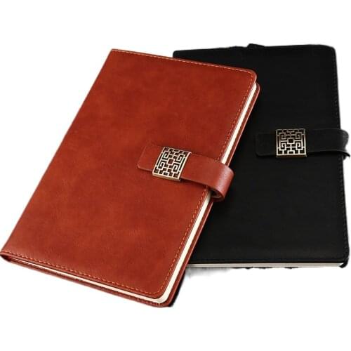 New Portable Business Notebook Pen Leather Stationery Suit Set Simple Notebook with Buckle School Supplies Office Gifts Student