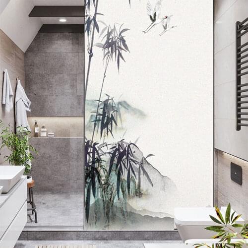 Window Film Privacy Bamboo Glass Sticker Sun Protection Heat Control Window Coverings Window Tint for Homedecor