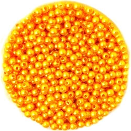Plastic 2000pcs/lot Gold Color Imitation Pearl Round Beads 4mm Dia.Wholesale for DIY Jewelry and Necklace CN-BSG01-01GD