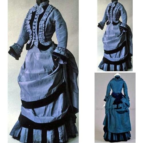 Newcustomer made Vintage costumes Victorian Dresses 1860s Civil War dresses Scarlett Southern Belle dresses US4-36 C-829