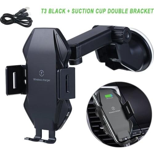 Portable Wireless Car Charger Mount Holder Fast Charging Mobile Phone Chargers Bracket With Micro USB Cable