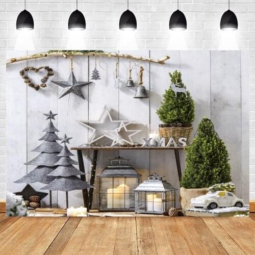 Yeele Christmas Background Photography White Toy Car Pine Star Candle Bells Backdrop Baby Photographic Photo Studio Photophone