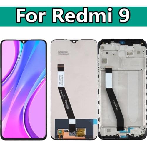 With Frame Display 6.53" For Xiaomi Redmi 9 LCD Touch Screen Digiziter Assembly M2004J19G M2004J19C