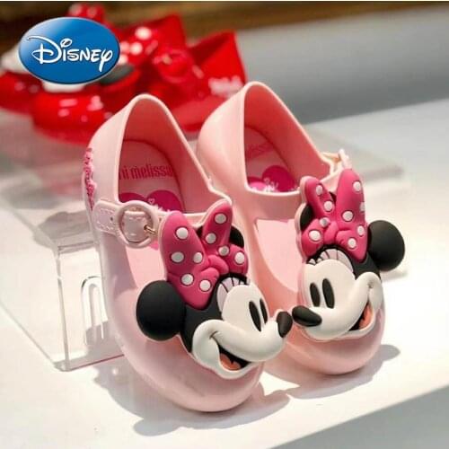 Original Disney Mickey Mouse Minnie Girls Single Shoes Jelly Sandals Beach Shoes Toddler Girl Shoes Kids Sandals Girls