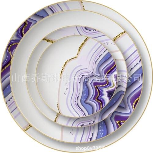 Nordic style bone China Western food plate tableware set Hotel ceramic steak plate spaghetti plate salad plate