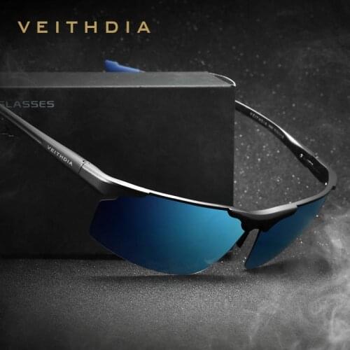 Veithdia Aluminum Magnesium Sport Mens Rimless Sunglasses Polarized Coating Mirror Sun Glasses Eyewear Accessorie For Men 6587