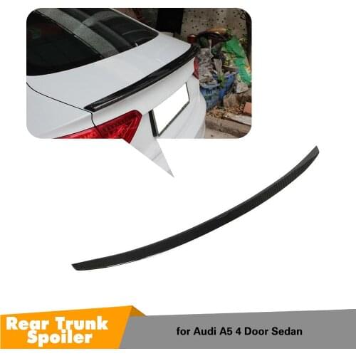 Carbon Fiber Spoiler Rear Bumper Trunk lip for Audi A5 Sedan Rear Tail Trunk Boot Spoiler Splitters 2009-2016