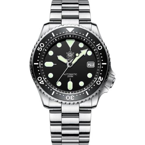 STEELDIVE Automatic Watch Men NH35A Mechanical Diver Watch 200m C3 Super Luminous Ceramic Bezel 316L Steel Men Wristwatch 2020