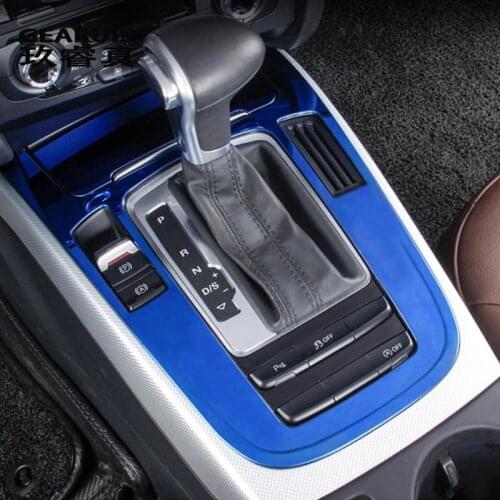 Car styling Gear Shift panel Console decorative panel covers stickers trim For Audi A4 B8 Q5 A5 S line Interior auto Accessories