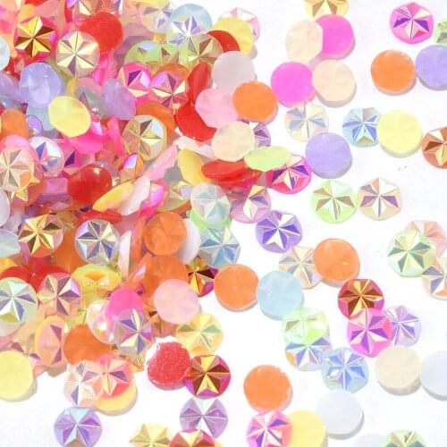 5mm Non Hot Fix Rhinestone Colorful Resin Stone Ice Flower Shape Non Hotfix Rhinestones for Nail Art Decoration H00996
